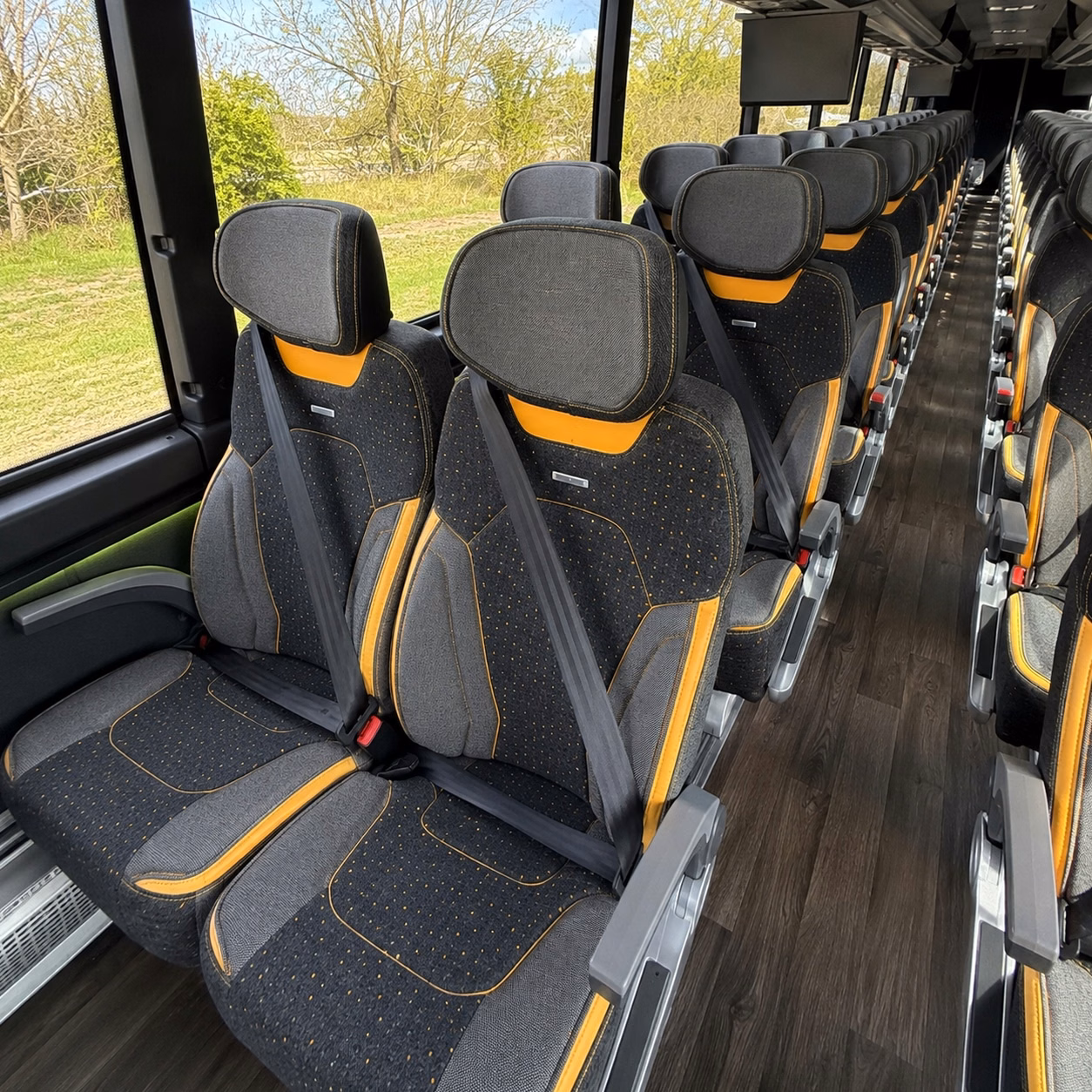 concord charter bus rental interior